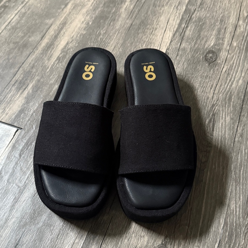 OS Black Slide Sandals